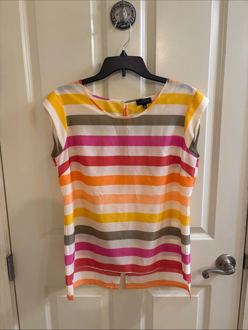 The Limited Multicolor Striped Cap-Sleeve Blouse